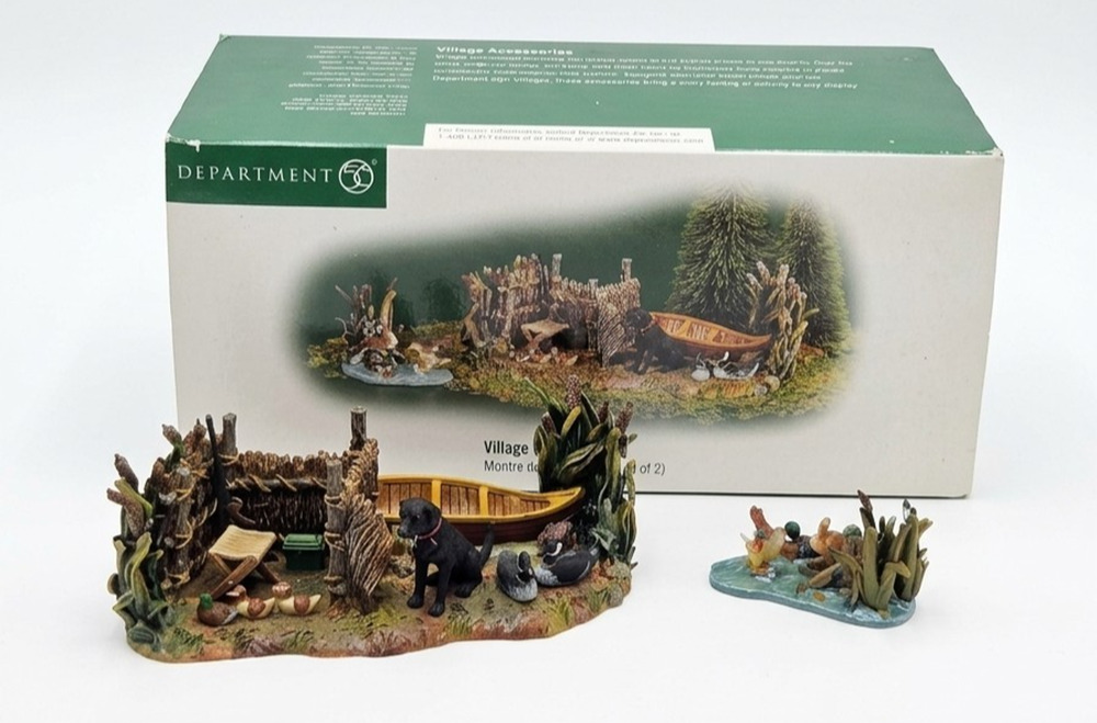 Department 56 Watching For Ducks Village Figurine Set Boxed